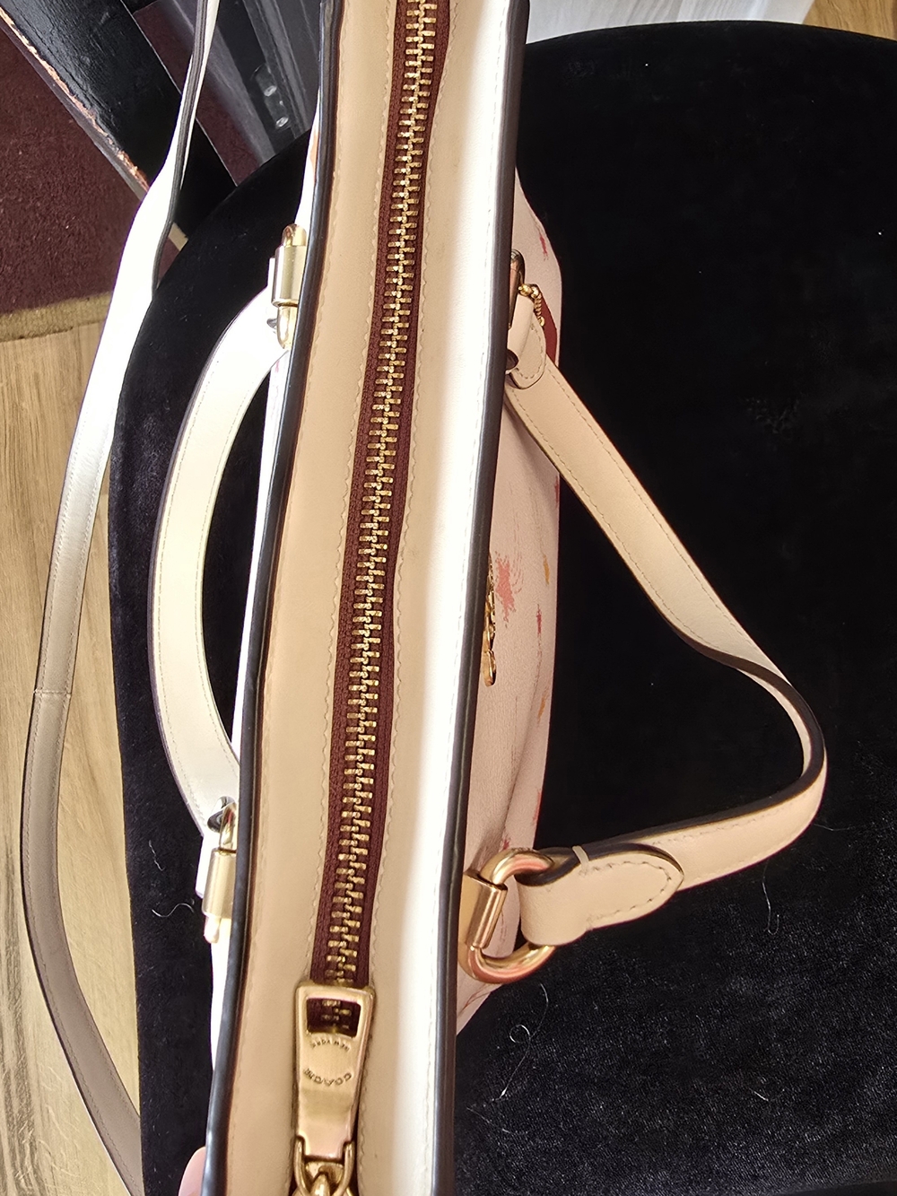 Coach Cream Star-Print Leather Satchel - Picture 4 of 4
